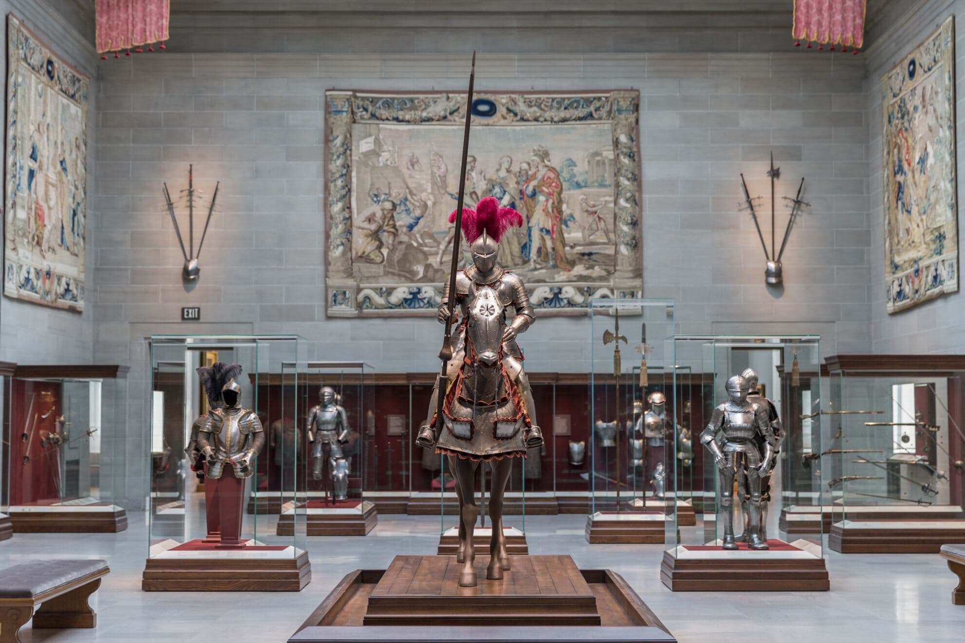 The CMA’s armor court gallery, displaying many suits of armor